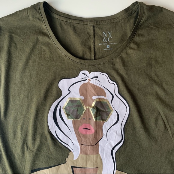 NEW YORK & COMPANY Women’s Green Olives Top Summer vibe & Hot Weather size:M - Picture 2 of 6
